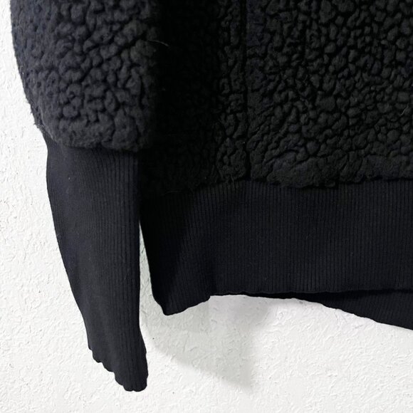 Athleta Black Nirvana Sherpa Funnel Neck Sweatshirt No Tag Likely Large - Picture 7 of 12